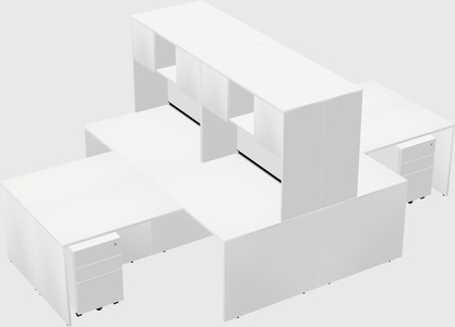 Quad l-shaped office desks