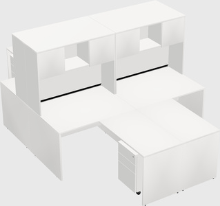 Quad l-shaped office desks
