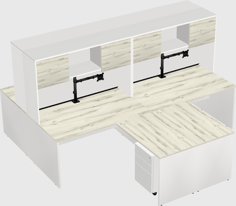 Quad l-shaped office desks