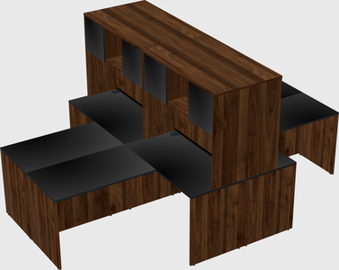 Quad l-shaped office desks