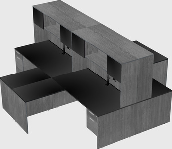 Quad l-shaped office desks