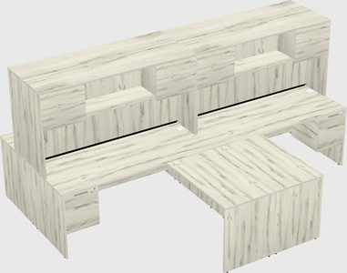 Quad l-shaped office desks