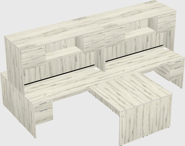 Quad l-shaped office desks