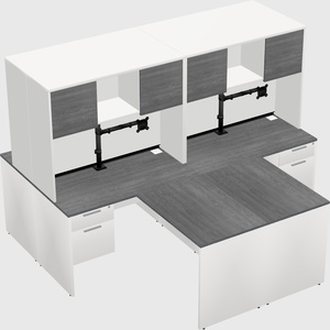 Quad l-shaped office desks