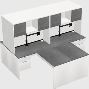 Quad l-shaped office desks