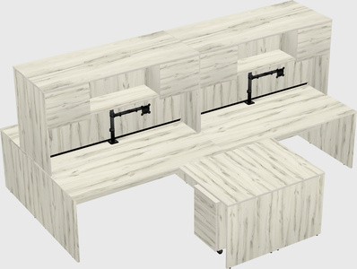 Quad l-shaped office desks