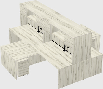 Quad l-shaped office desks