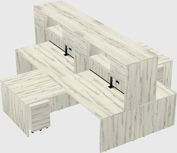 Quad l-shaped office desks