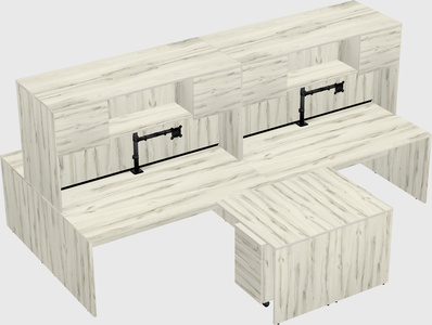 Quad l-shaped office desks