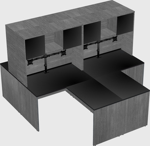 Quad l-shaped office desks