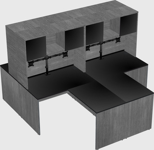Quad l-shaped office desks