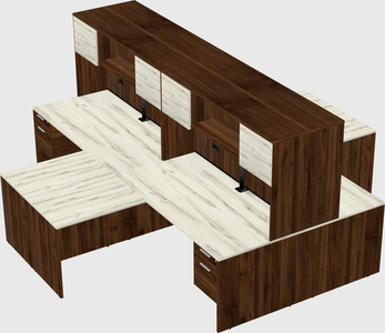 Quad l-shaped office desks