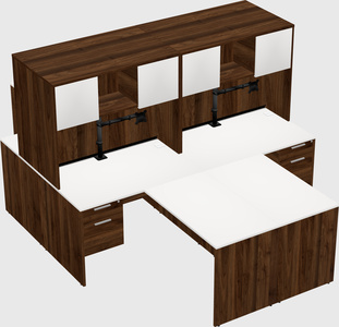 Quad l-shaped office desks