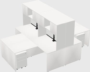 Quad l-shaped office desks