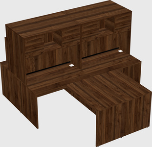 Quad l-shaped office desks