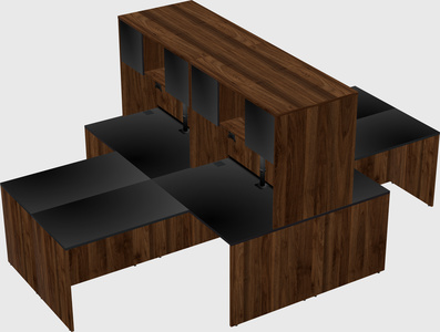 Quad l-shaped office desks