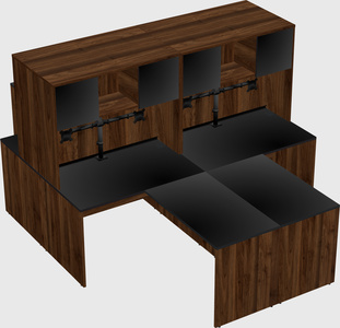 Quad l-shaped office desks