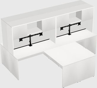 Quad l-shaped office desks
