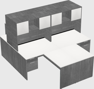 Quad l-shaped office desks