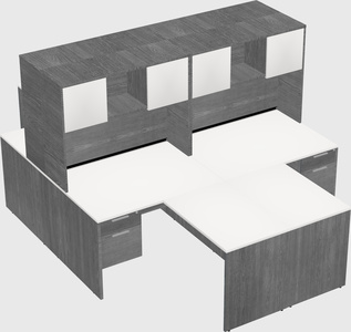 Quad l-shaped office desks