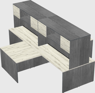 Quad l-shaped office desks