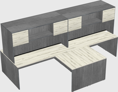 Quad l-shaped office desks