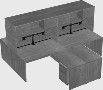 Quad l-shaped office desks