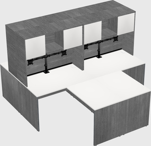 Quad l-shaped office desks