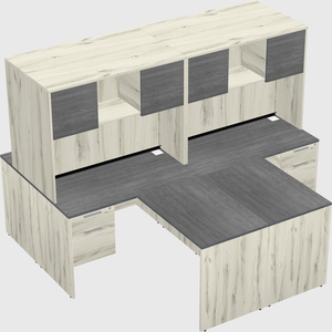 Quad l-shaped office desks
