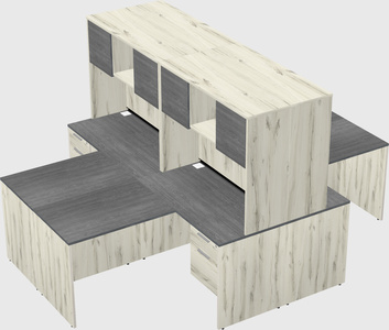 Quad l-shaped office desks