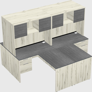 Quad l-shaped office desks