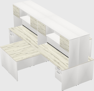 Quad l-shaped office desks