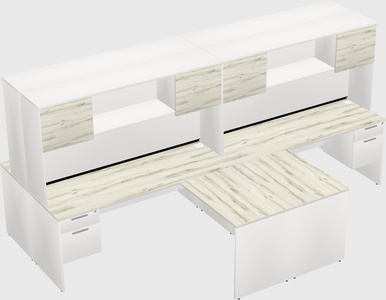 Quad l-shaped office desks