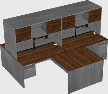 Quad l-shaped office desks