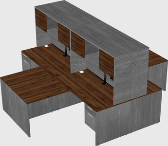 Quad l-shaped office desks