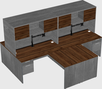 Quad l-shaped office desks