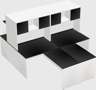 Quad l-shaped office desks