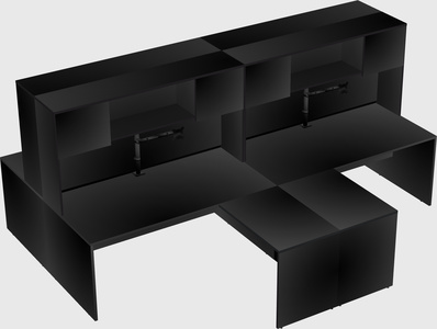 Quad l-shaped office desks