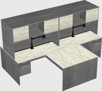 Quad l-shaped office desks