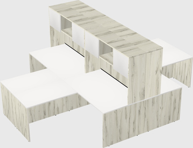 Quad l-shaped office desks