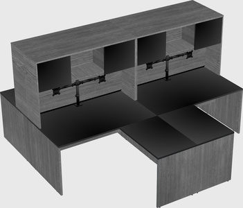 Quad l-shaped office desks