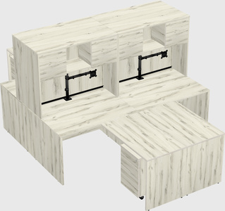 Quad l-shaped office desks