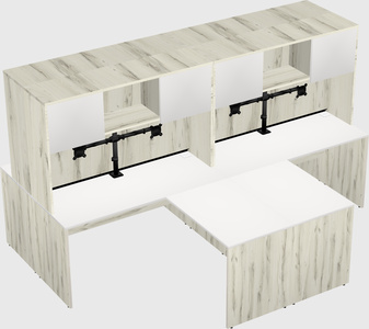 Bureaux de bureau quadruples en forme de l