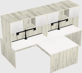 Quad l-shaped office desks