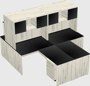 Quad l-shaped office desks