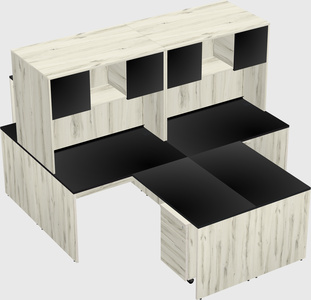 Quad l-shaped office desks