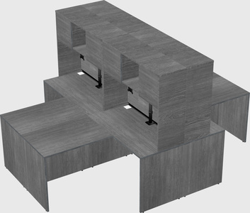 Quad l-shaped office desks