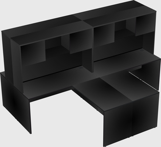 Quad l-shaped office desks