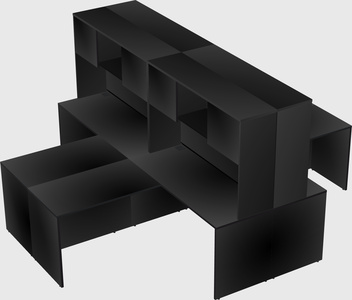 Quad l-shaped office desks