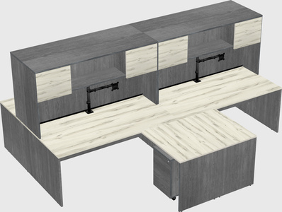 Quad l-shaped office desks